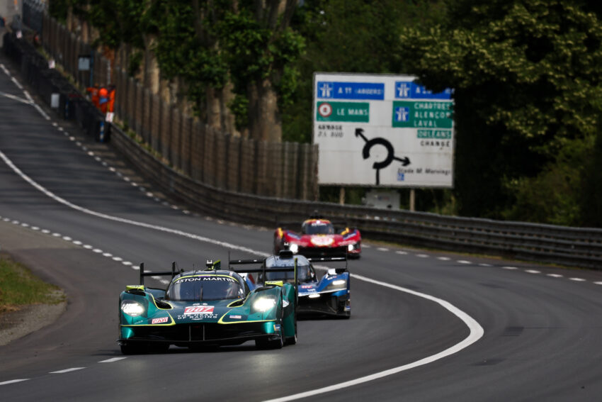 LE MANS, FRANCE - JUNE 8: The #007 Aston Martin Thor Team, Aston Martin Valkyrie of Harry Tincknell, Tom Gamble, and Ross Gunn in action during Test Day on June 8, 2025 in Le Mans, France.