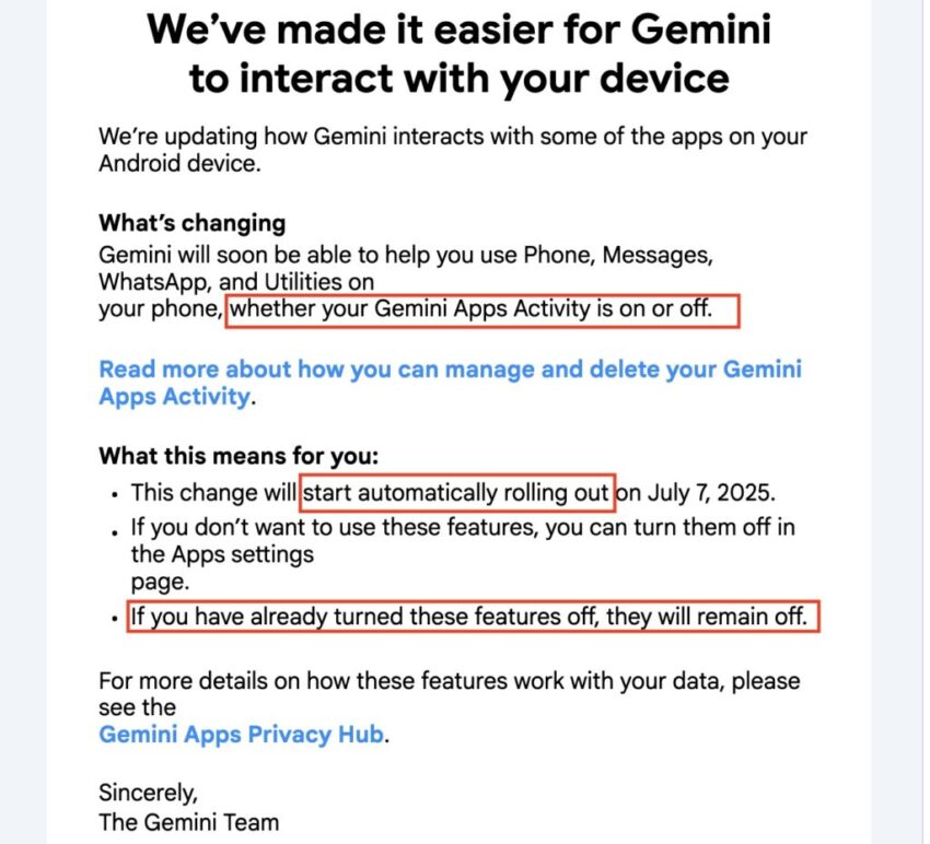 Якщо користувачі не вжитимуть заходів, Android надасть Gemini доступ до сторонніх додатків