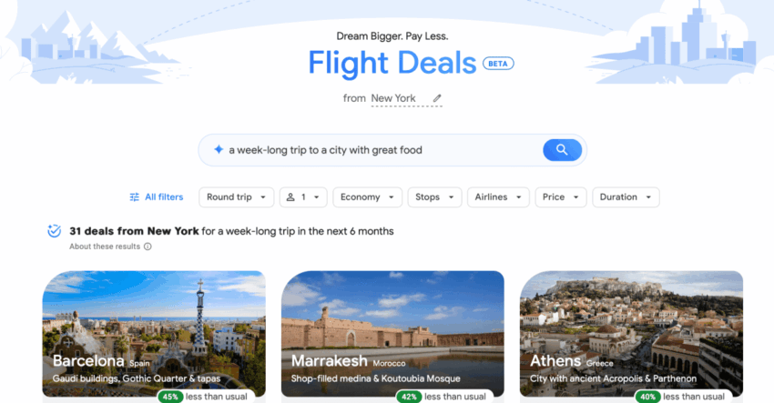 Google Flights допоможе знайти ідеальне місце для подорожі, якщо ви не знаєте, куди вирушити