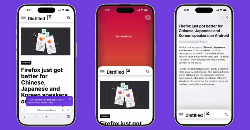 Firefox запроваджує функцію «струсити для підсумування» на iPhone